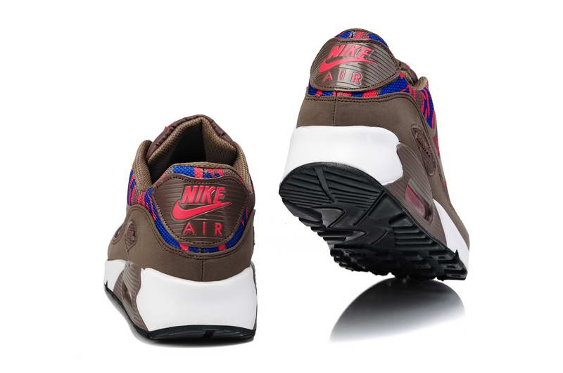 Nike Air Max 90 Chaussures Hommes pre Bande Marron Rouge Bleu (1)